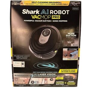 Shark AI Robot VACMOP PRO RV2001WD Vacuum & Mop Combo LiDAR Navigation Wi-Fi